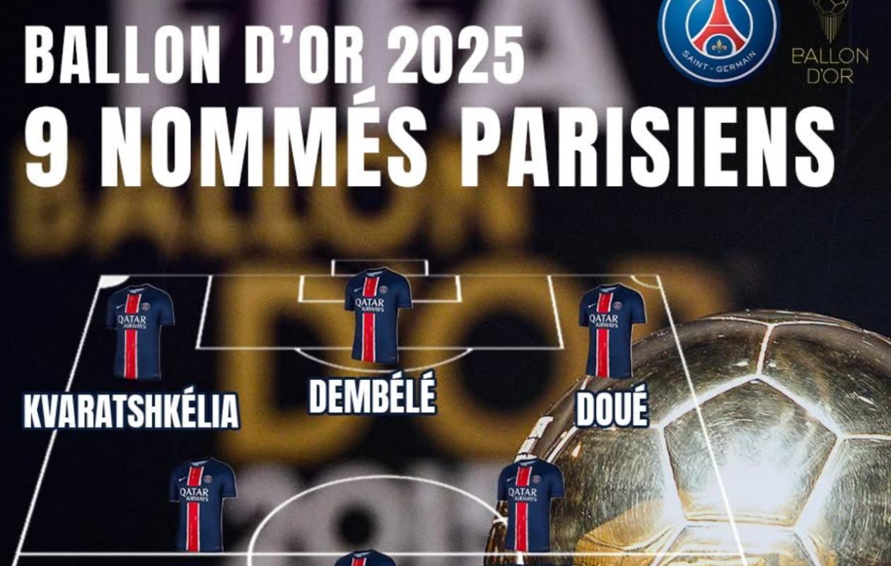 BALLON D'OR 2025: AVEC NEUF NOMMÉS, LE PSG FAIT TOMBER LE RECORD DE MANCHESTER CITY ET DU BARÇA