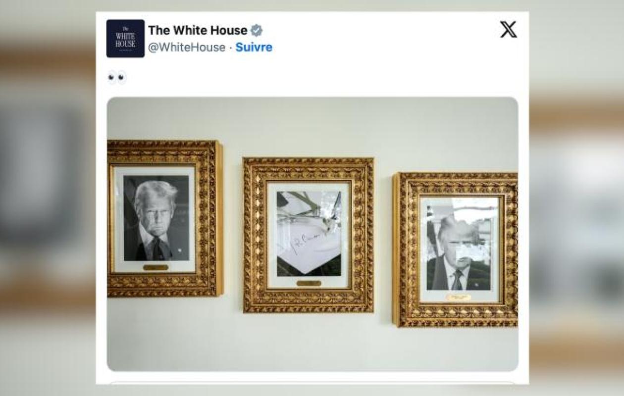 Etats-Unis : Donald Trump fait remplacer le portrait de Joe Biden par «une machine à signer» à la Maison Blanche