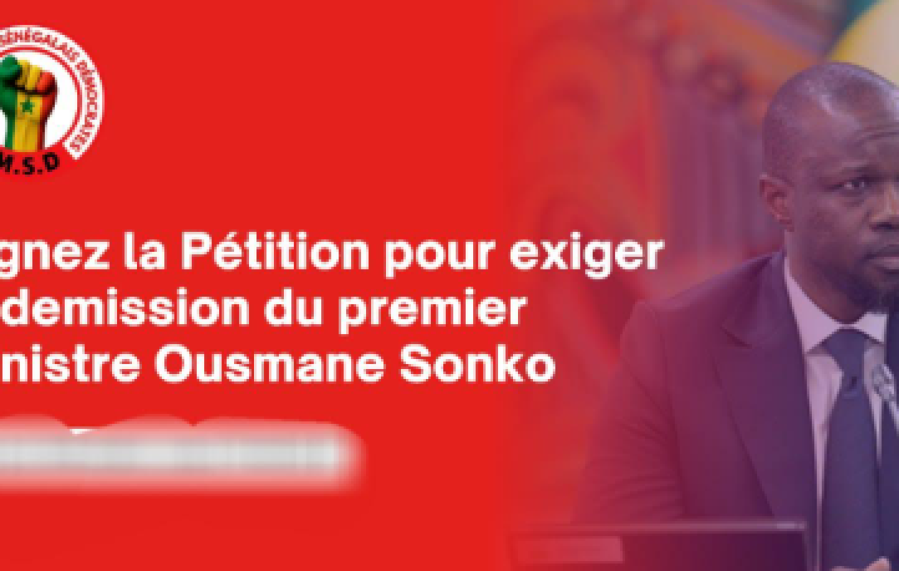 Visant un million de signatures : Le mouvement Sonko Dégage lance une pétition pour exiger la démission du Premier ministre