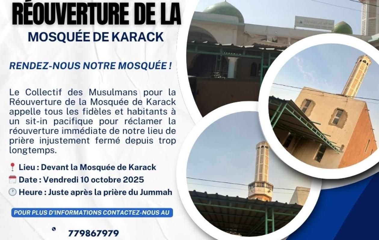 Un sit-in prévu ce vendredi pour la réouverture de la mosquée de Karack