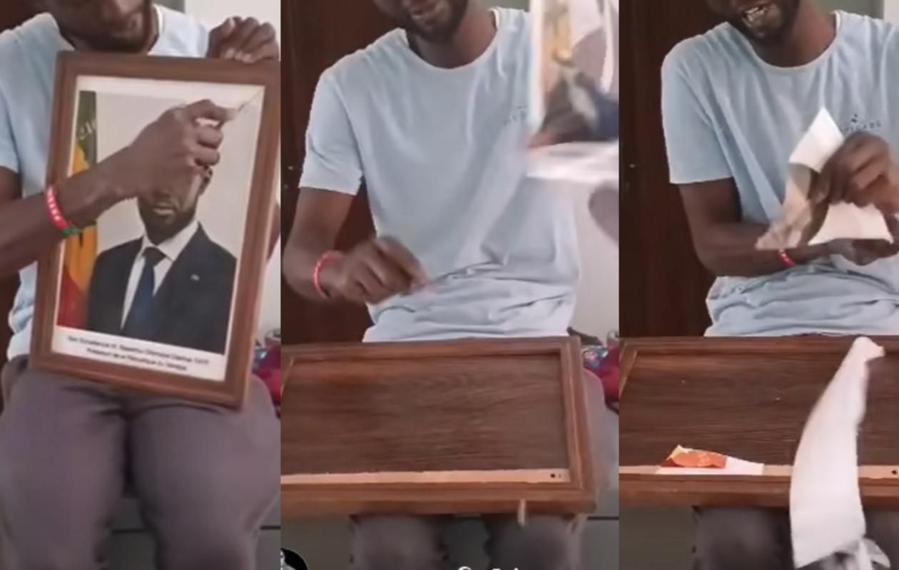 Un "Patriote" choque la toile, il déchire la photo de Diomaye Faye et l'insulte (vidéo)