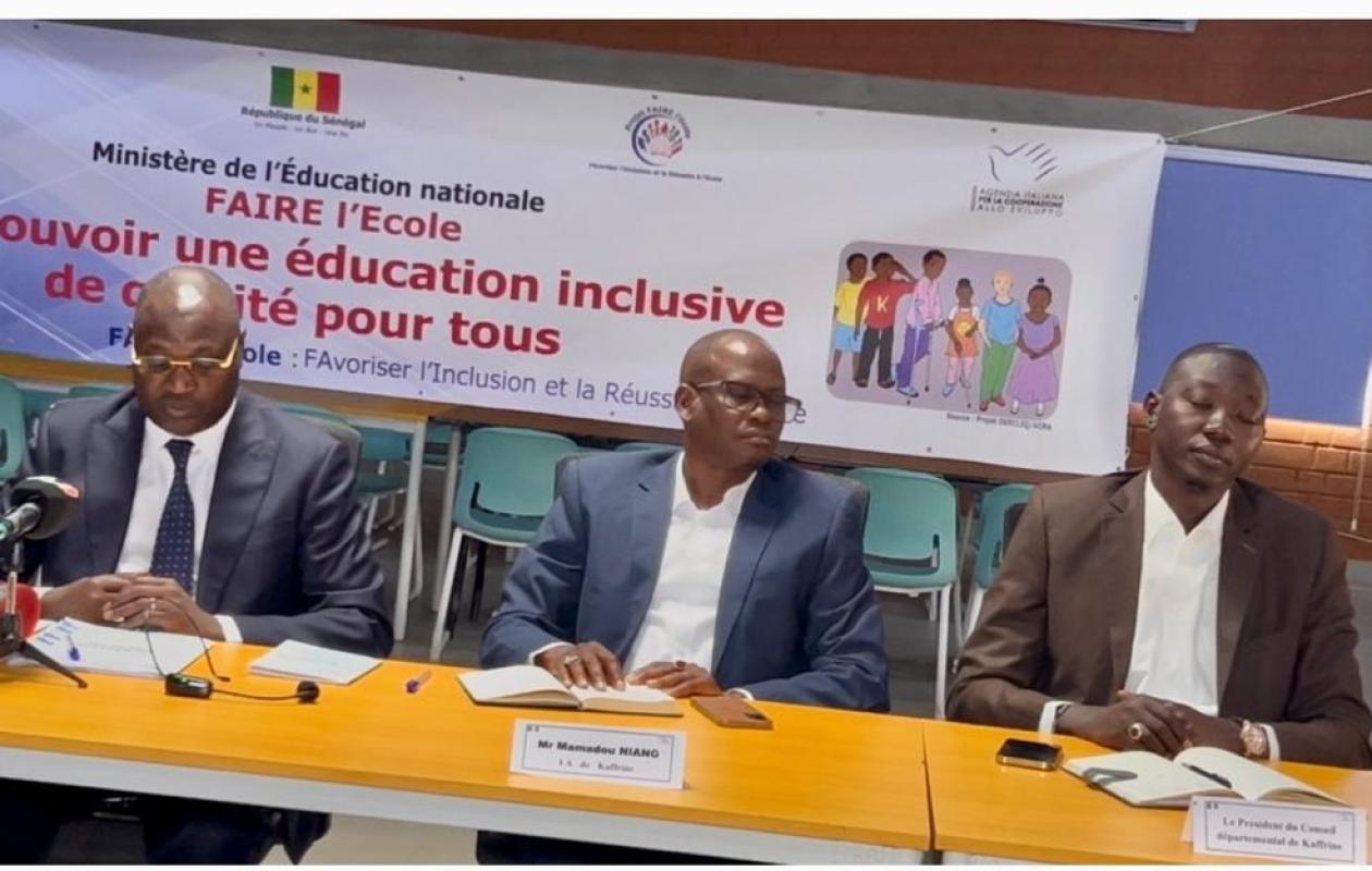 Kaffrine : Lancement officiel de l’atelier du projet « Faire l’École » pour renforcer l’éducation inclusive