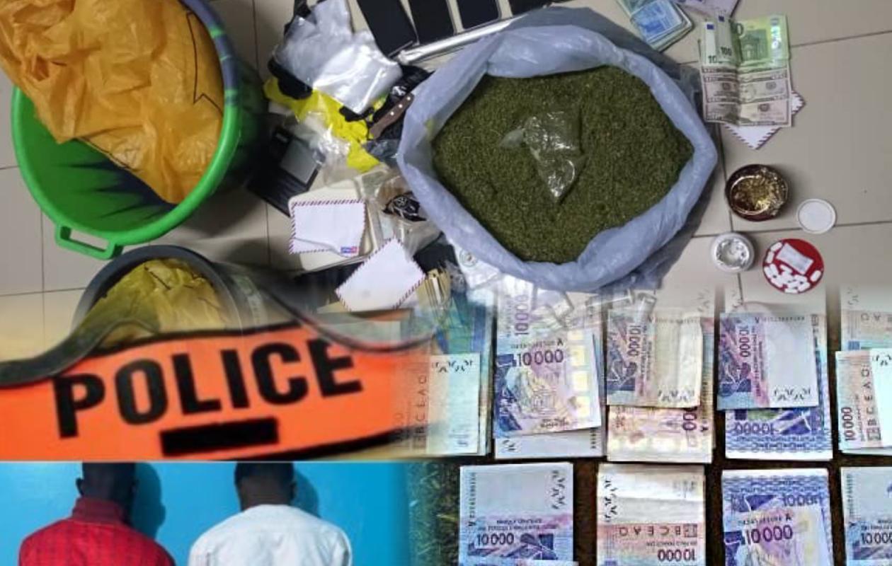 Saisie record de la BRS de Dakar à Grand Mbao : 2,57 kg de kush et 2,2 millions F CFA, un trafiquant sierra-léonais arrêté