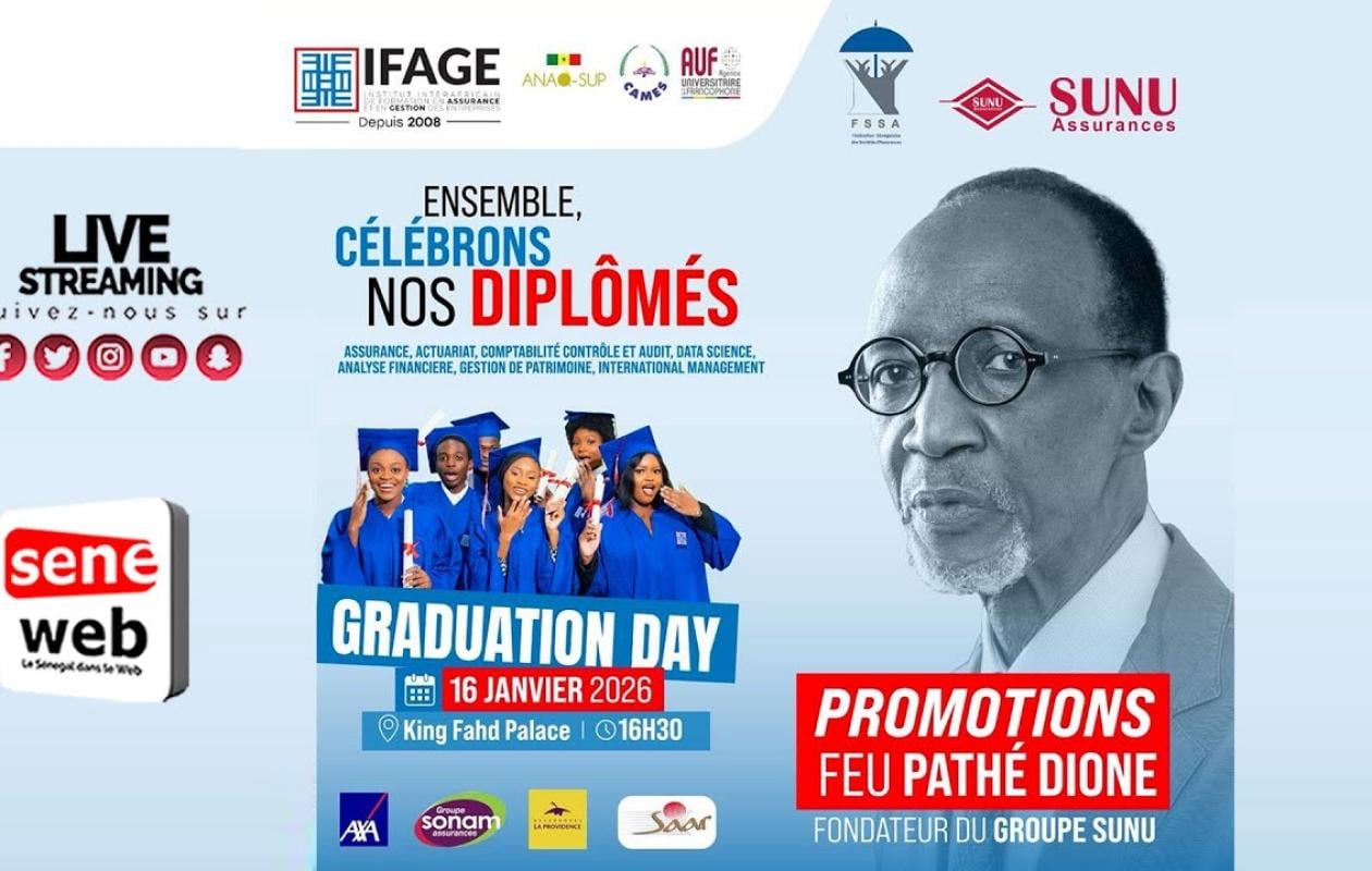 Suivez la cérémonie de graduation 2026 d'IFAGE des Promotions Feu Pathé DIONE du Groupe SUNU