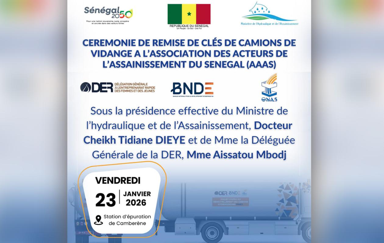ONAS: Cérémonie de remise de clés de camions de vidange à l'association des acteurs de l'assainissement du Sénégal (AAAS)