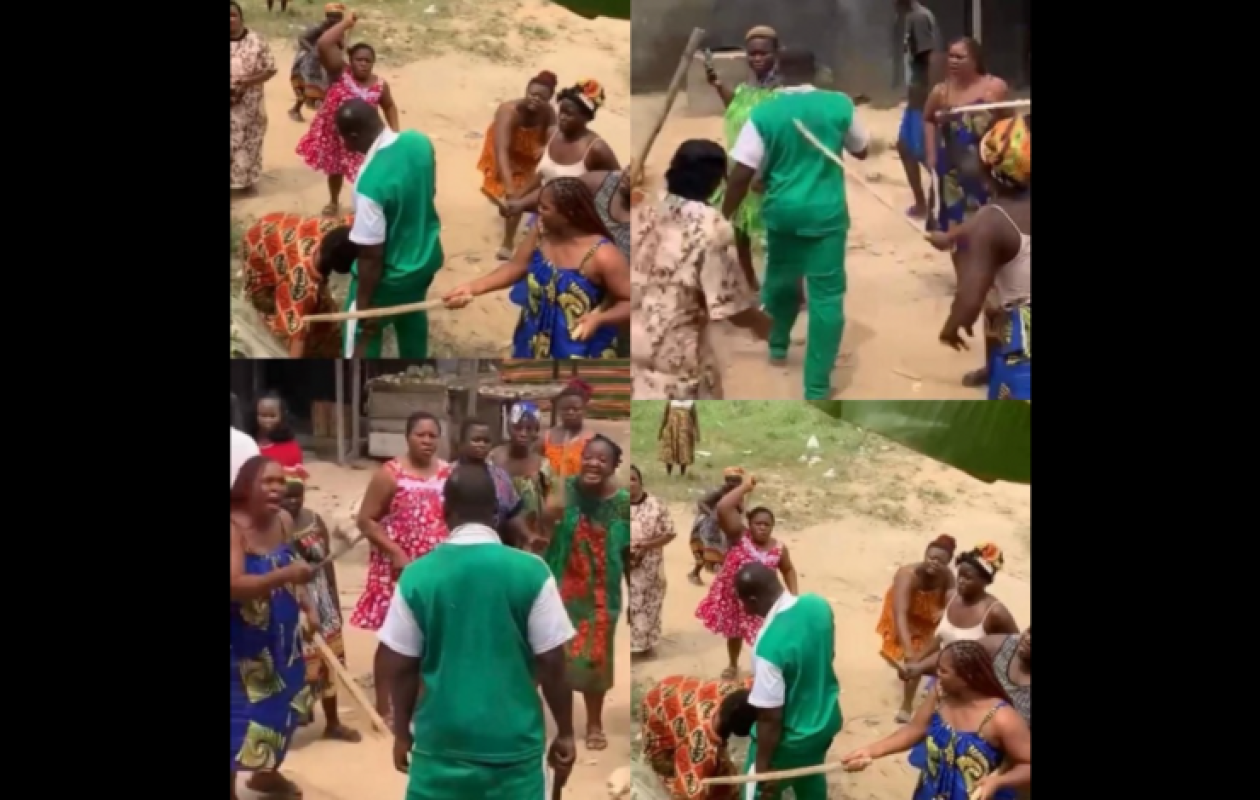 Cameroun: des femmes infligent une correction à un mari accusé de battre son épouse ( Vidéo)