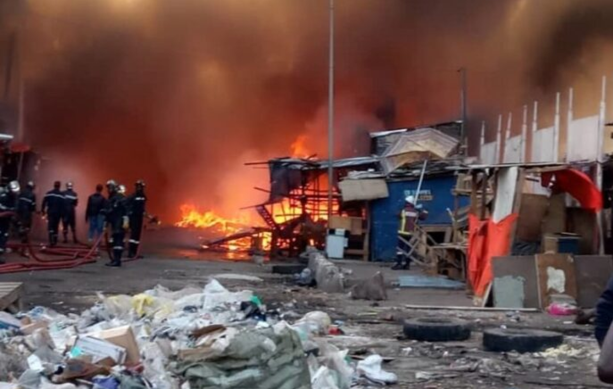 Le marché central de Kaffrine en proie aux flammes