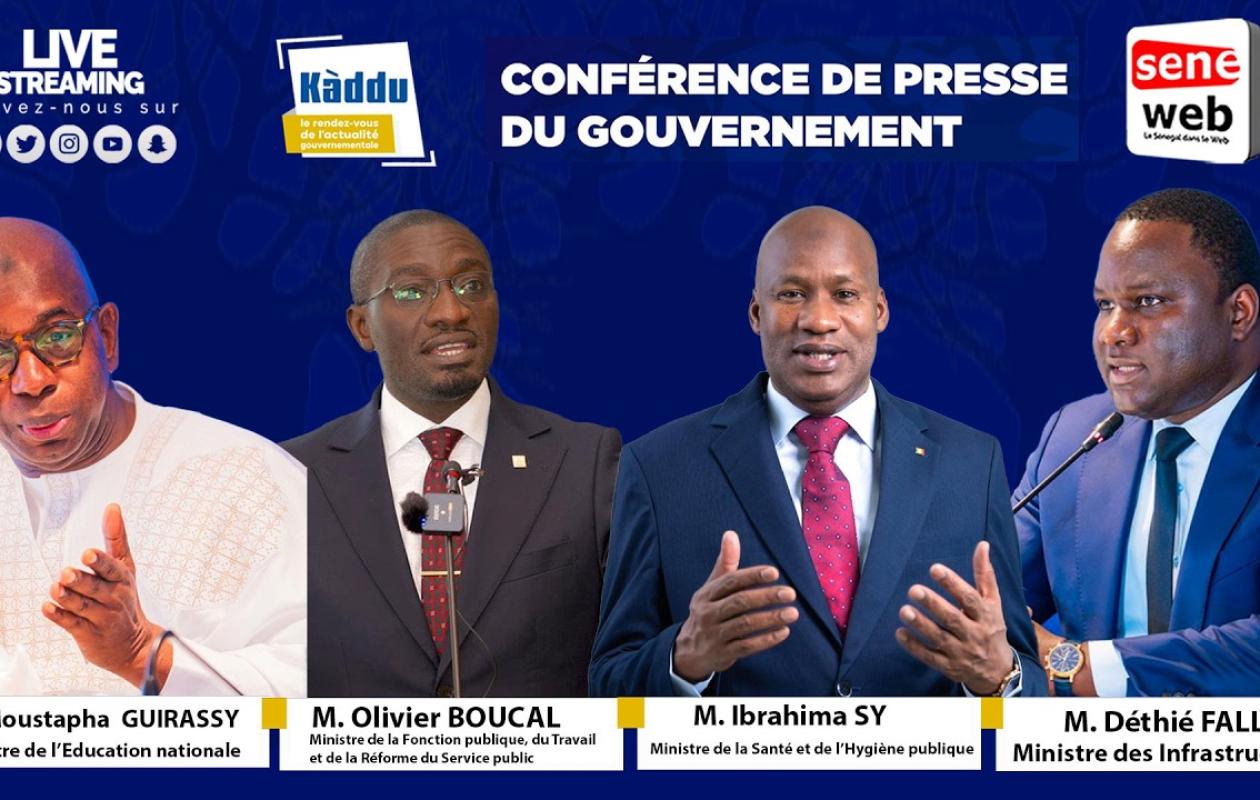 Suivez le Point de Presse du Gouvernement