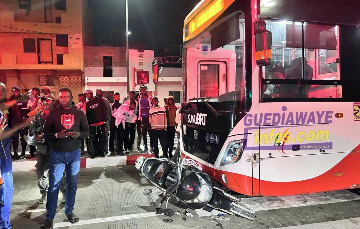 Guédiawaye : un motocycliste percuté par un bus du BRT