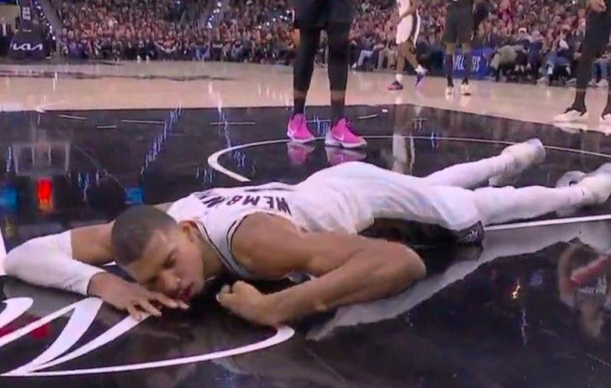 Grosse chute et commotion cérébrale pour Wembanyama