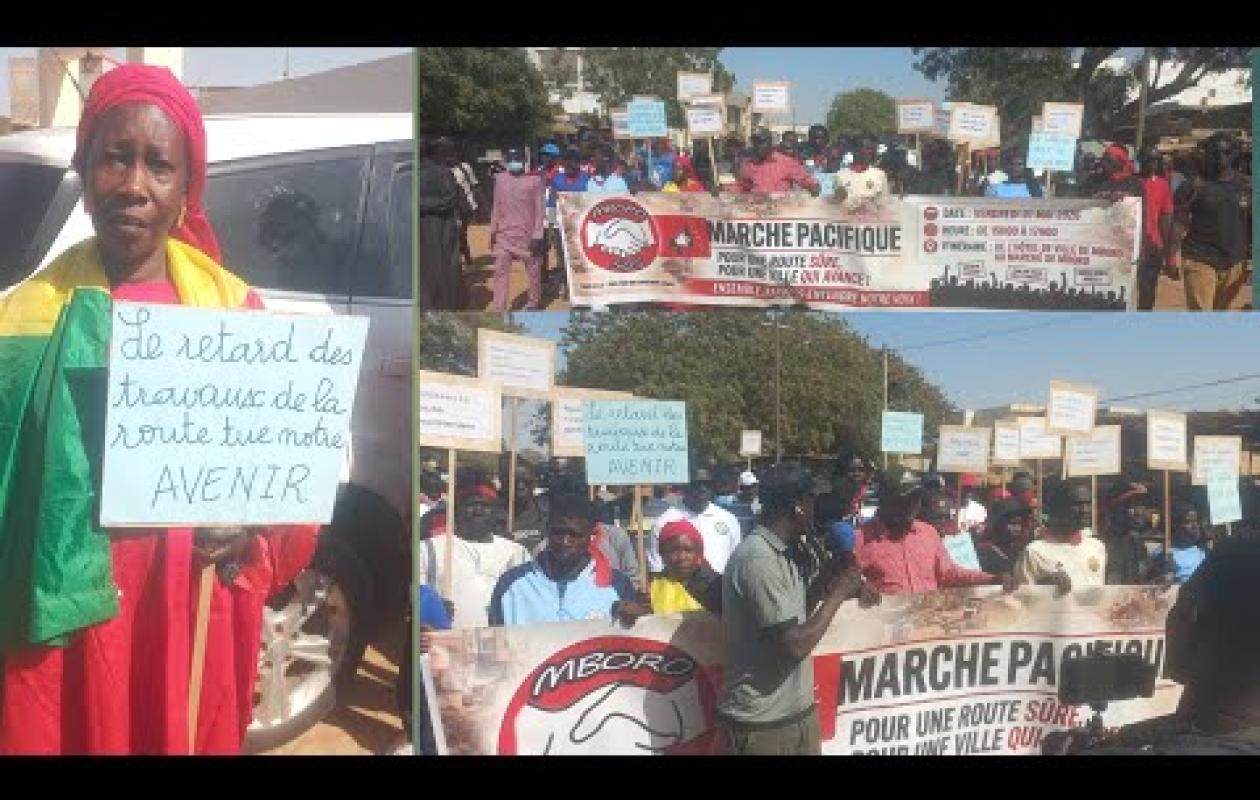 Marche citoyenne à Mboro : La population dénonce le retard dans les travaux routiers