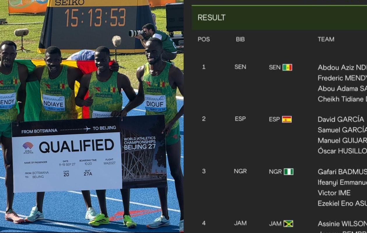 Mondiaux de relais : le Sénégal  valide son billet pour Pékin 2027
