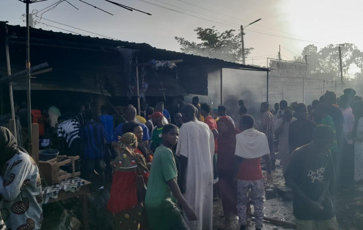 Marché central de Tambacounda : Un violent incendie  ruine plusieurs commerçants