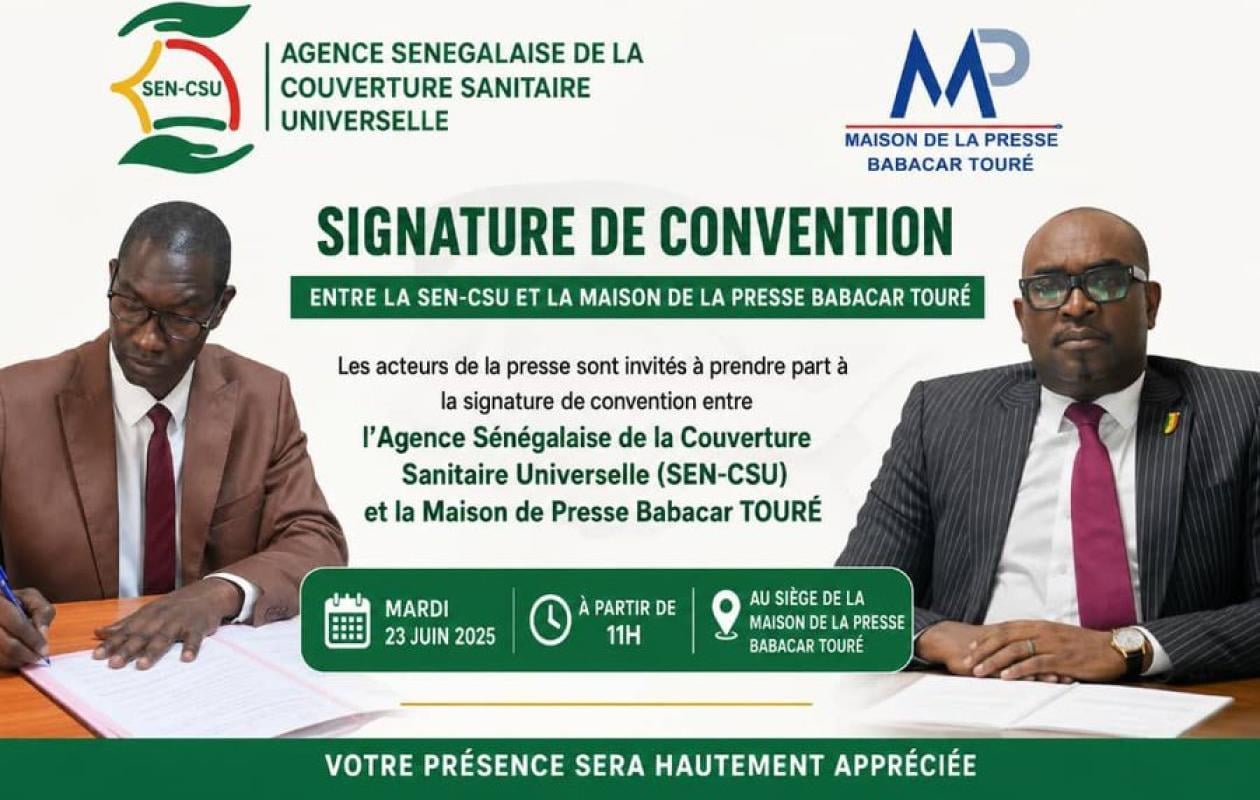 COUVERTURE SANITAIRE DES PROFESSIONNELS DES MÉDIAS ET DE LEURS FAMILLES  : La SEN-CSU et la Maison de la presse signent la convention mardi