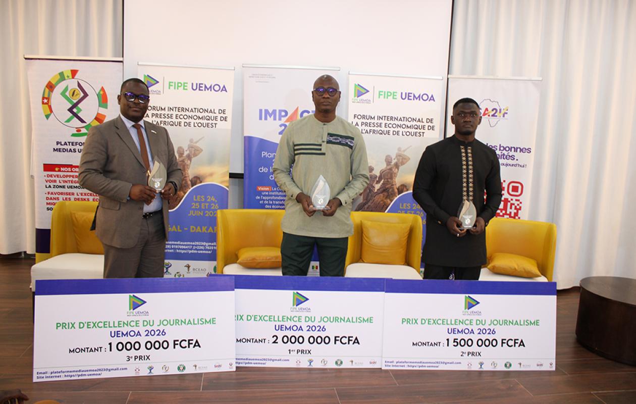Prix d’Excellence du Journalisme de l’UEMOA : Aicha Fall (Seneweb) remporte la 1ere place, Moustapha Toumbou (Seneweb) la 2e place