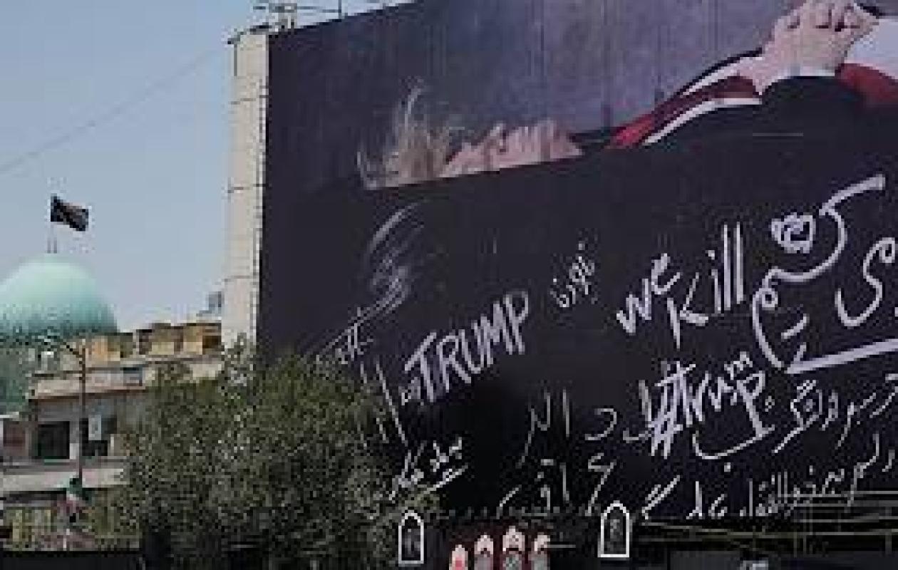 Iran : une nouvelle banderole représentant Trump allongé dans un cercueil à Téhéran