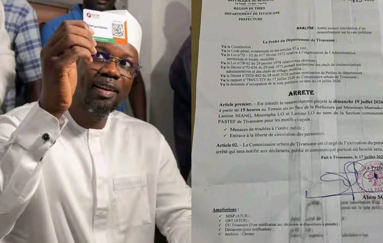 Pastef Tivaouane accuse le Préfet de vouloir exécuter une commande politique