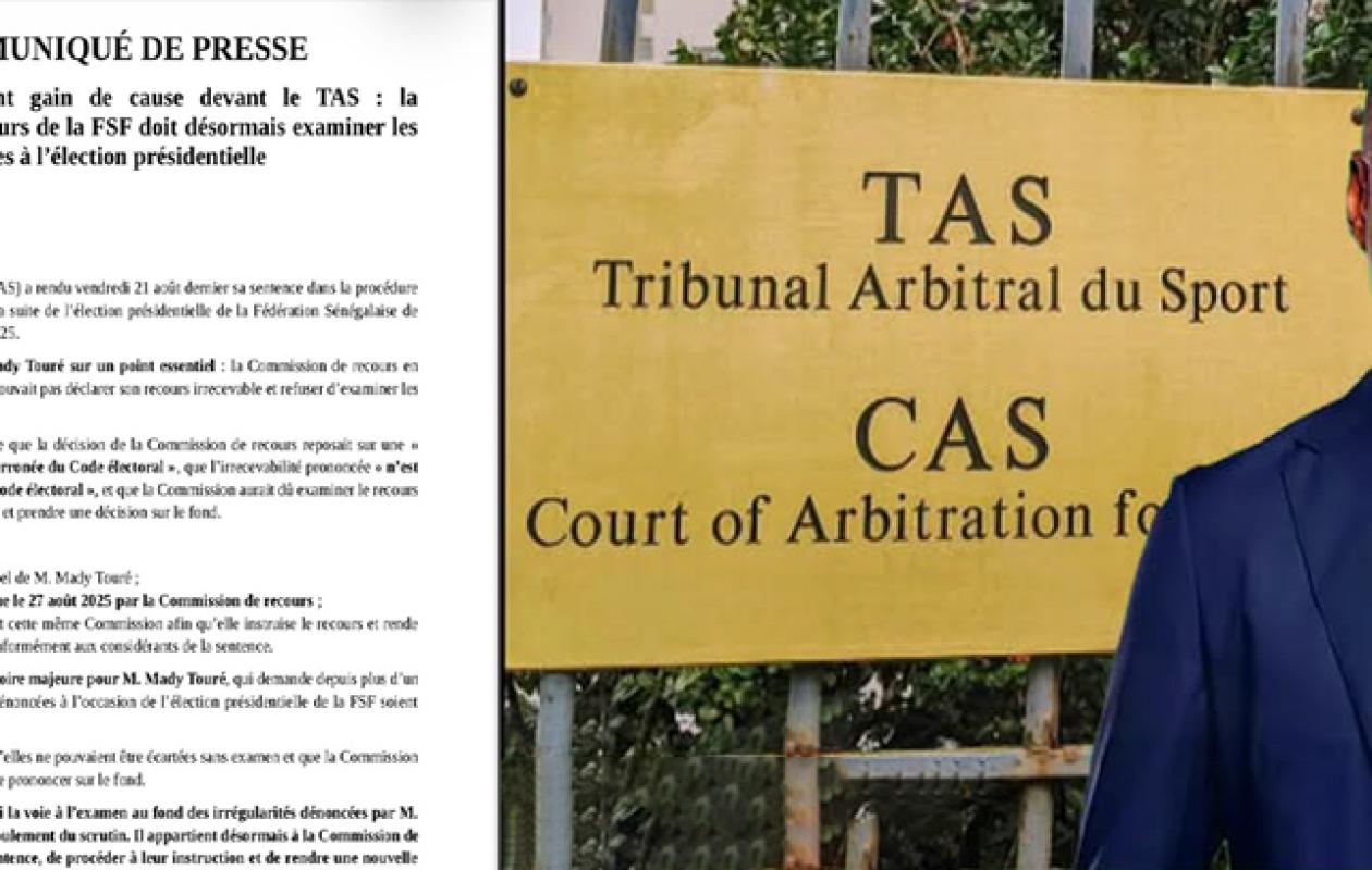 Litige électoral à la FSF : Mady Touré réagit à la sentence du TAS et ...