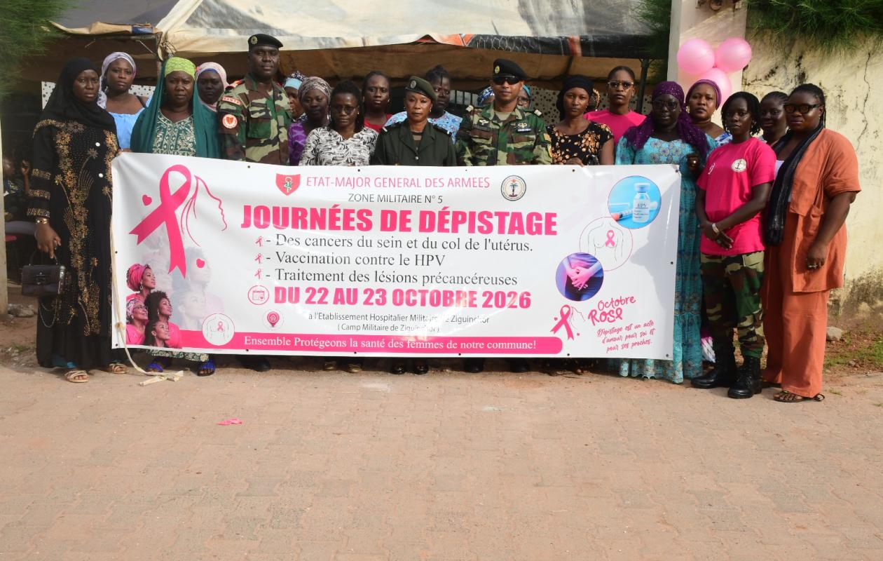 Octobre Rose à Ziguinchor : 520 femmes dépistées et 65 jeunes filles vaccinées à l'Hôpital militaire